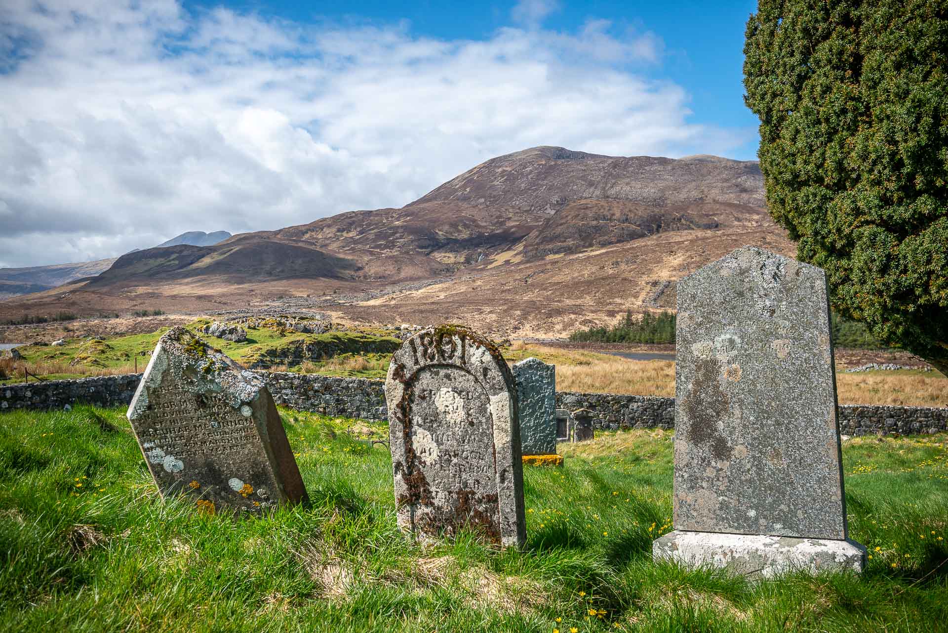 Les ruines du cimetière de Cill Chriosd, route vers Elgol, Ile de Skye, Ecosse, Ile de Skye